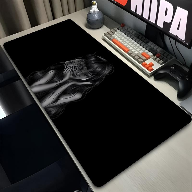 Anime Mouse Pads Large Gamer Notebook Keyboard Desk Mat Cool Carpet Rubber Gaming Accessories Junji Ito Tees Horror Mousepads