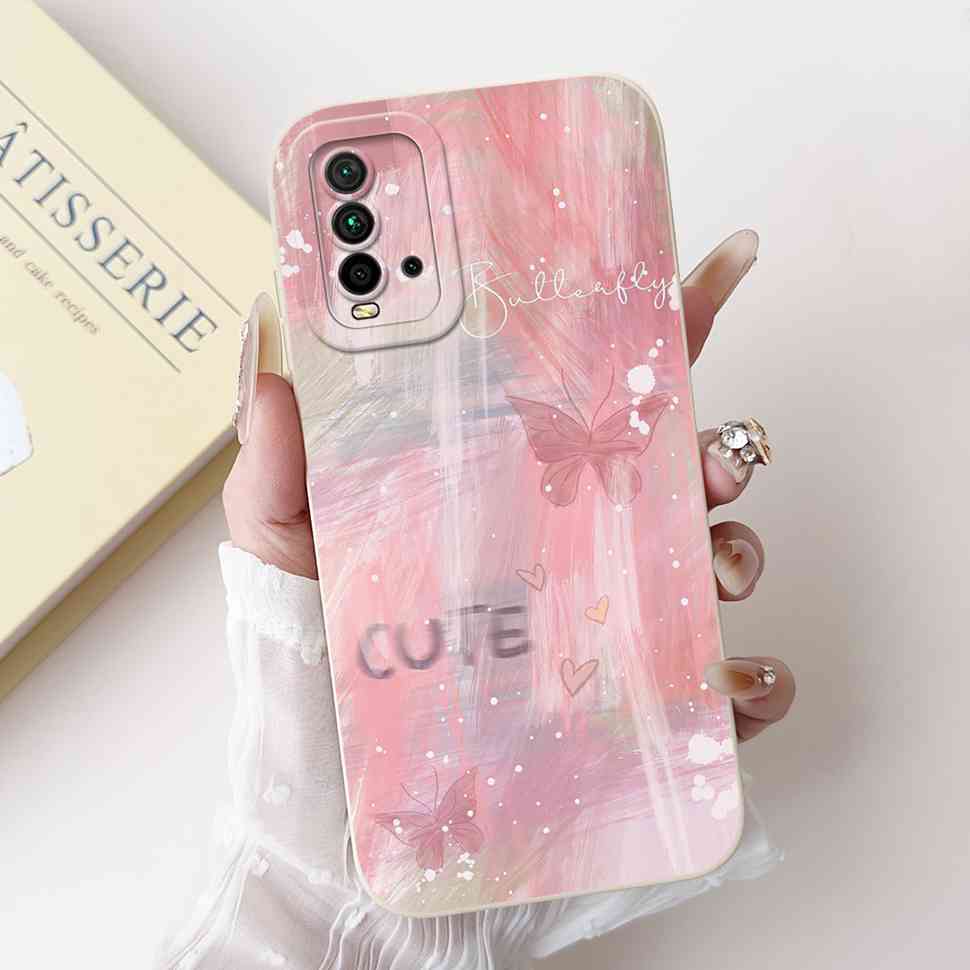 For Xiaomi Redmi 9T 6.53" Case Cute Colorful Butterfly Love Soft Silicone TPU Cover For Redmi 9T Redmi 9 Power Phone Shell Bags