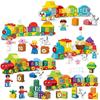 50-Piece Children's Number Train Puzzle Blocks with Storage Bucket