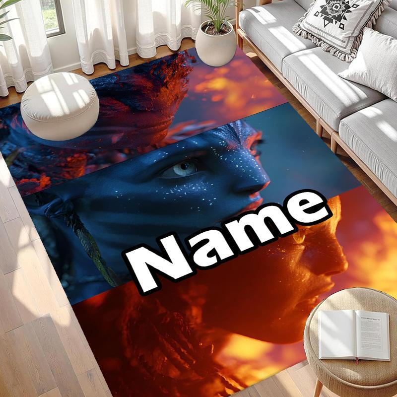 Custom Name Personalized Avatar Print Carpet, Versatile Home Decor Rug, for Playroom, Apartment, Balcony, Entryway, Hallway Gift