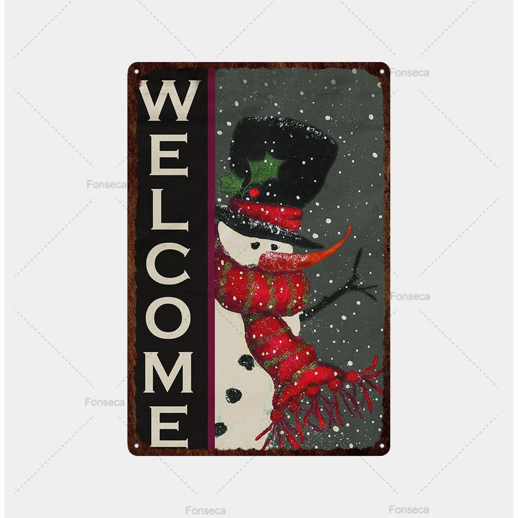 Santa Claus Snow View Metal Sign Vintage Tin Sign Metal Vintage Bar Vintage Wall Decoration Bar Club Metal Poster