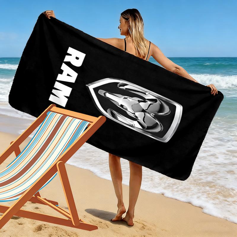 Dodge RAM Print Beach Towel, Large Soft Quick Dry Towel for Beach Camping Swimming