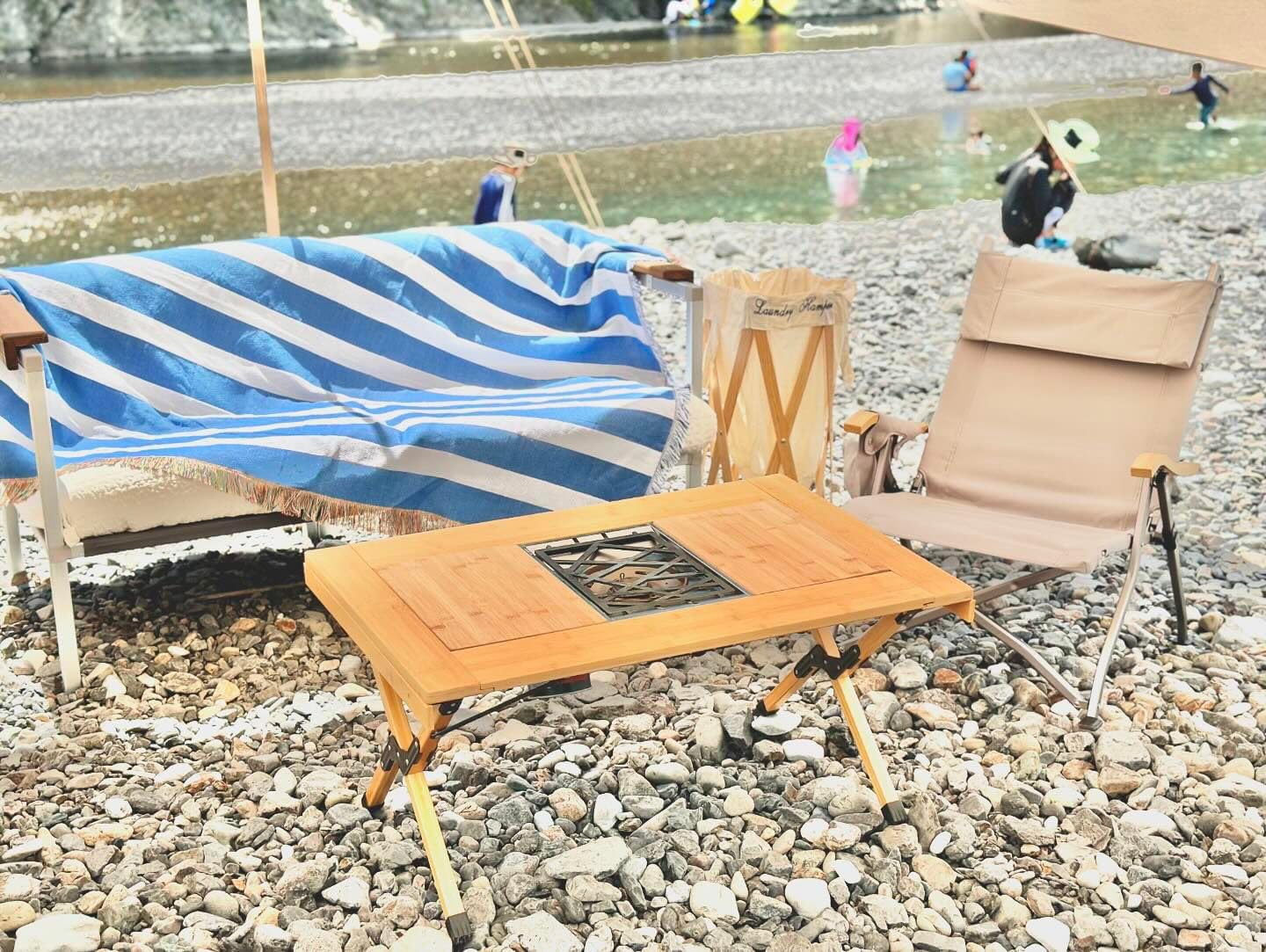 

Peel Forest Navy Blue and White Striped Camping Blue, Lanket, Outdoor, (130X160см)