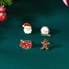 4 Pcs/set Cute Christmas Stud Earrings For Women Santa Claus Elk Xmas Tree Gingerbread Man Enamel Earring Party Jewelry Gifts