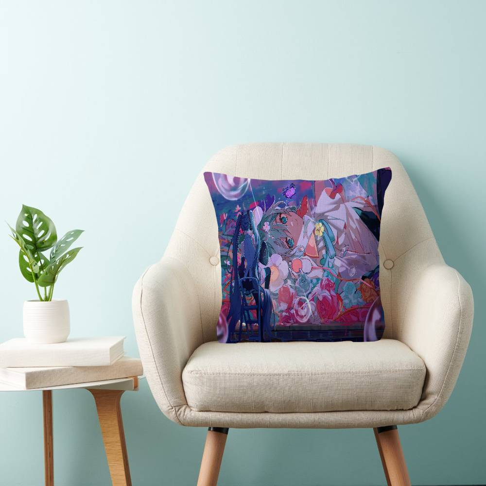 Anime H-Hatsunes M-Miku Stitch Lucky Dragon Pillow Cover Sofa Cushion Cover Home Room Decoration Children Gift