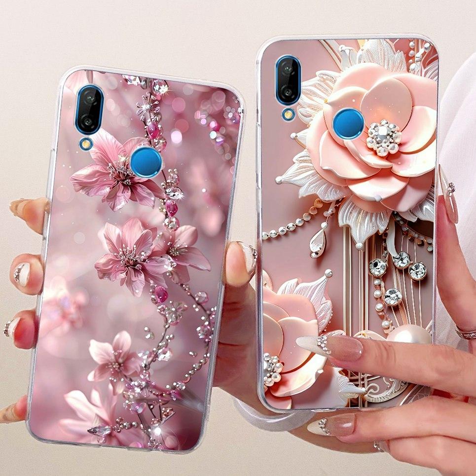 Luxury Flower Butterfly Bow Pattern Casing For Huawei Nova 3e 3i Back Cover Clear Soft Silicone Phone Case For Huawei P20 Lite