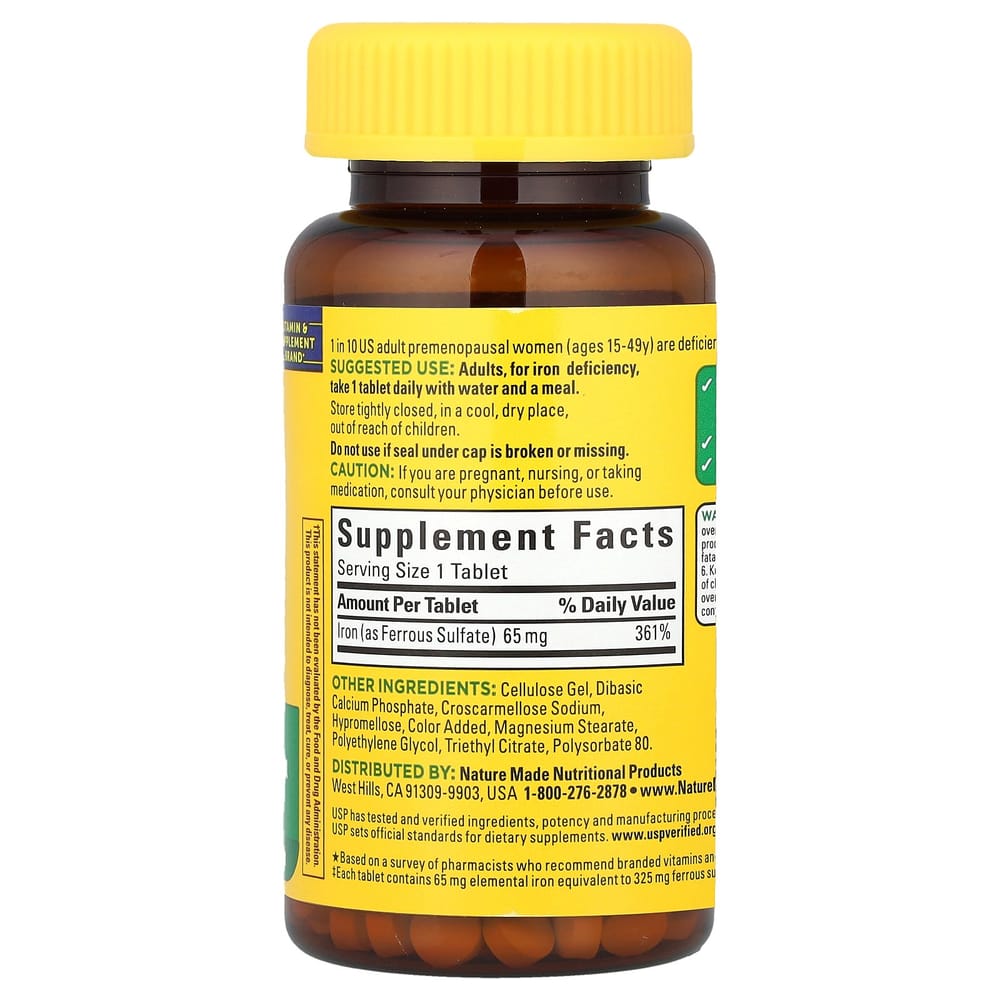 Nature Made Iron 65mg 180 Tablets