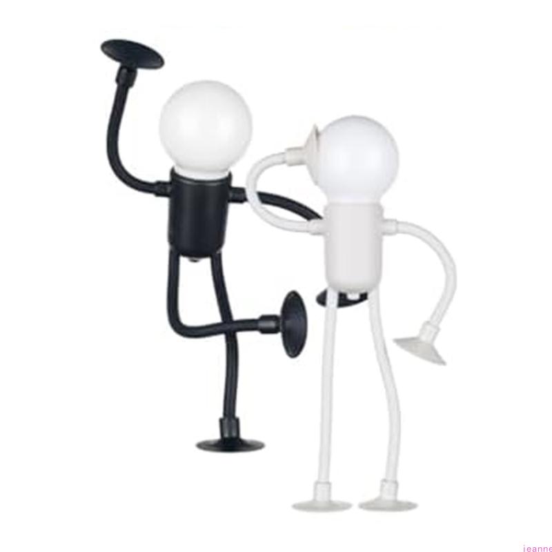 

Creative Funny Bulb Man Night Light Innovative Suction Cup Design Portable Battery Powered Suitable for Home Decorating