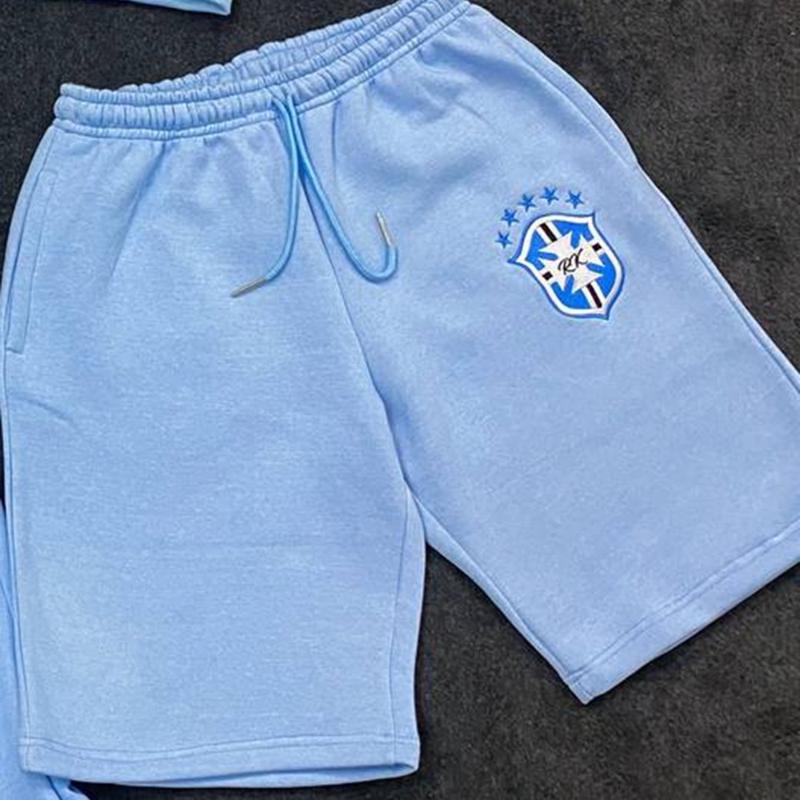 Европейский и американский уличный тренд Y2K персонализированные шорты с вышивкой L синий