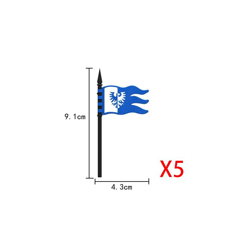 Medieval Knights Figures Accessories Building Blocks Officer Cloak Helmet Cape Armor Shield Black Eagle Red Lion Toys MOC Bricks