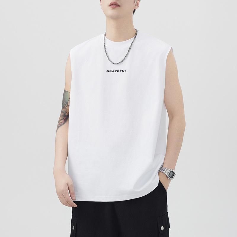 

Новый летний жилет с принтом, мужской японский повседневный спортивный свободный жилет с коротким рукавом, без рукавов 4XL