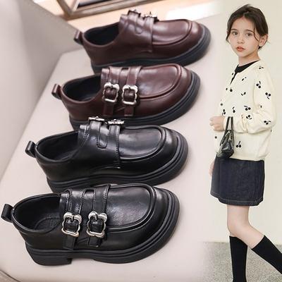 Girls Leather Shoes Princess Shoes 2025 Spring New Children's Shoes Black Little Girl Single Shoes British Style Loafers