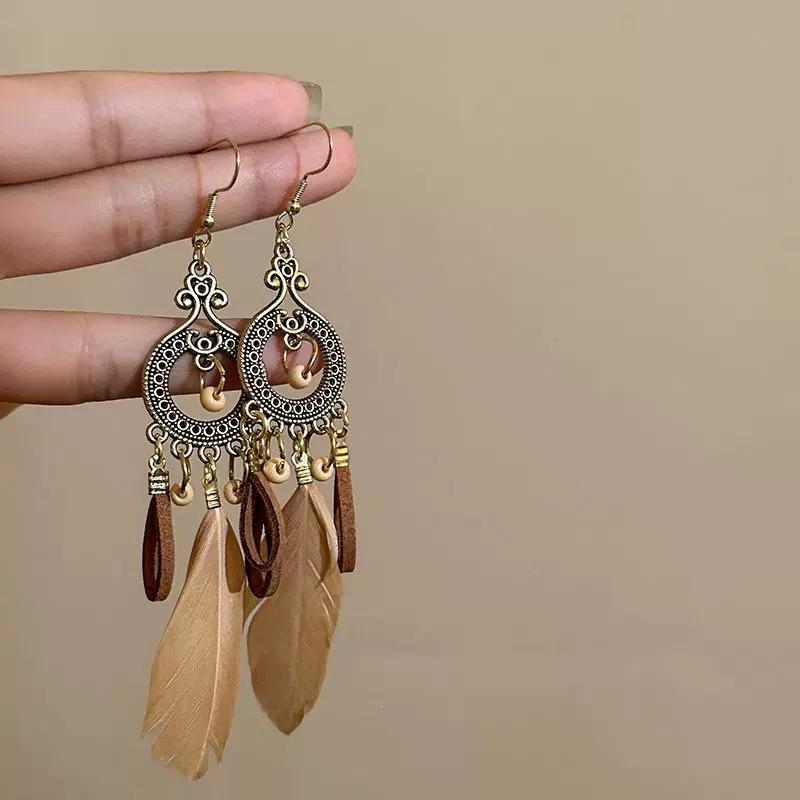 Yunnan Ethnic Style Handmade Tassel Earrings for Women