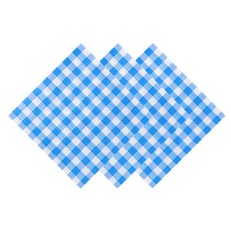Colorful Gingham Disposable Paper Napkins Soft Absorbent 20 Counts for Picnic Bridal Shower Bachelorette Party Decor
