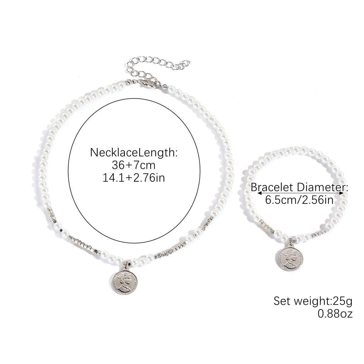 

Accessories, Summer Jewelry, Light Luxury And Exquisite Style, Baroque Pearl Bracelet Necklace Set For Women