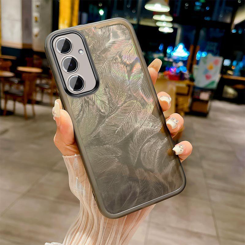 Applicable To Samsung M55 Mobile Phone Case M54 Transparent Feather M14 Lens All-inclusive M53 Anti-drop Internet Celebrity Protective Case M33