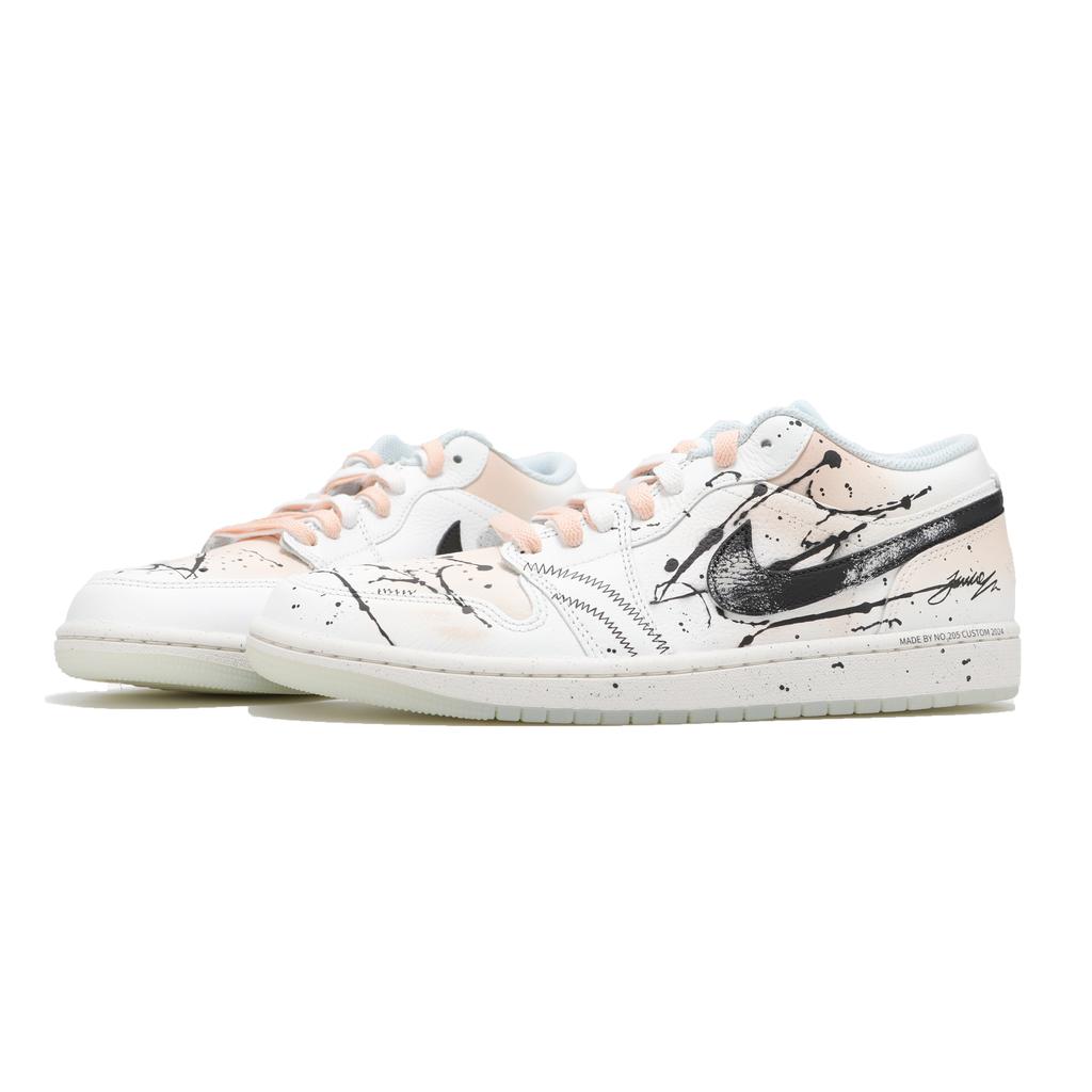 Jordan Air Jordan 1 Abriebfest Abriebfest Niedrig geschnitten Vintage Basketballschuhe Unisex Schwarz Weiß HJ5999-400(Teamfour-)
