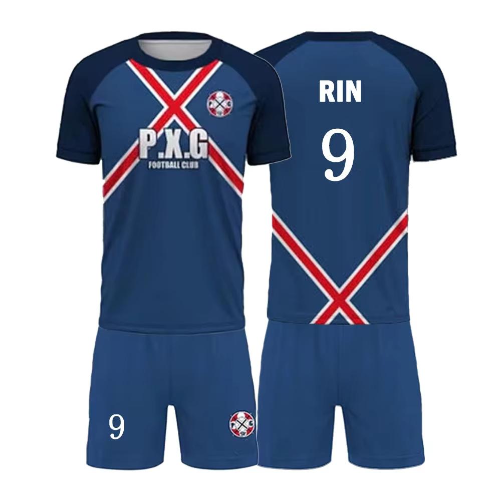 Costum Sport Fotbal Anime Albastru Lock P.X.G Nou pentru Bărbați Modă Sport 3D Imprimat Joc de Rol Tricou Pantaloni Scurți Set Două Piese Pentru Copii