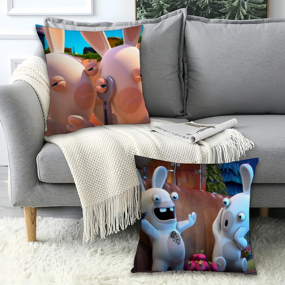 Funny Cartoon Lapins Cretins Pillow Case Office Cushions Suitable For Sofa Car Bedroom Decorative Cushion Cover