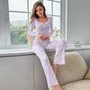 European & American Style Autumn/Winter Sexy Casual Long Sleeve Pajama Set for Women
