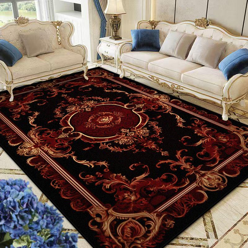 European Style Carpet Luxury Bedroom Decoration Flannel Customizable Rugs for Living Room Soft Fluffy Lounge Floor Mat Office