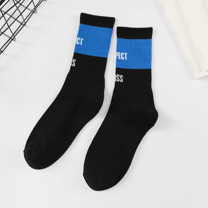 

Мужские модные новые спортивные носки-трубы на весну и осень 1 pair синий