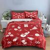 Christmas Snowman Red Prints Bedding Duvet Cover Set Duvet Cover Pillowcases  (1*Duvet Cover 2*Pillowcases, without duvet insert)