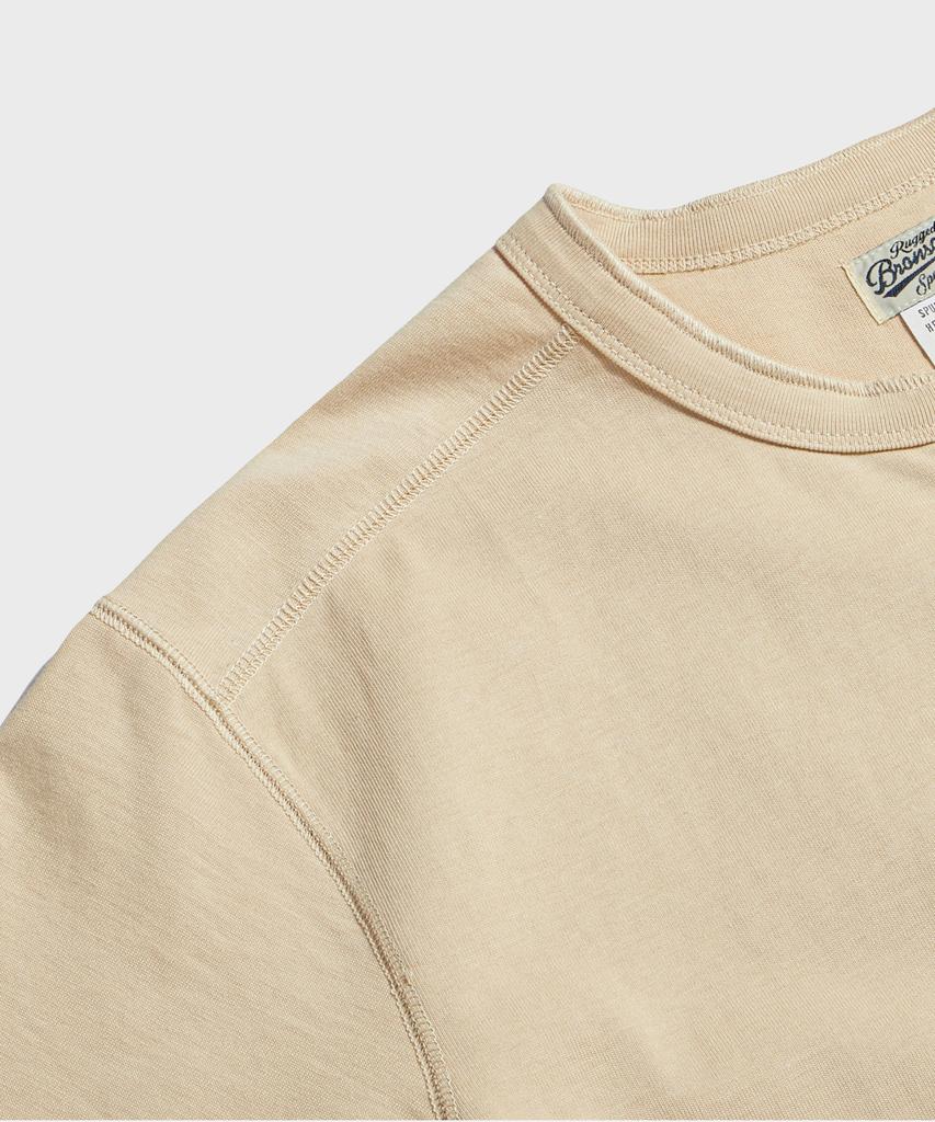 Beulonseun 10.6 Oz Cotton Short Sleeve Henley Tee Apricot