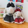 New Cute Lop-eared Rabbit Bear Black Plaid Princess Dress Long-eared Rabbit Toy Plush Doll Bag Doll
