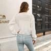 Women's Long Sleeve Ruffle Knit Cardigan - Loose Fit for Autumn/Winter