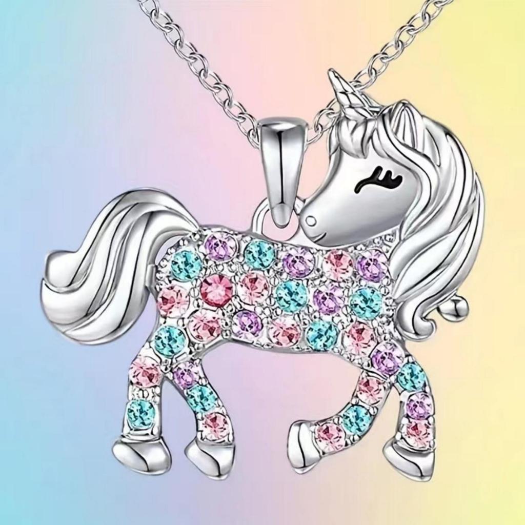 Charming Colorful Pony Pendant High-End Children's Necklace