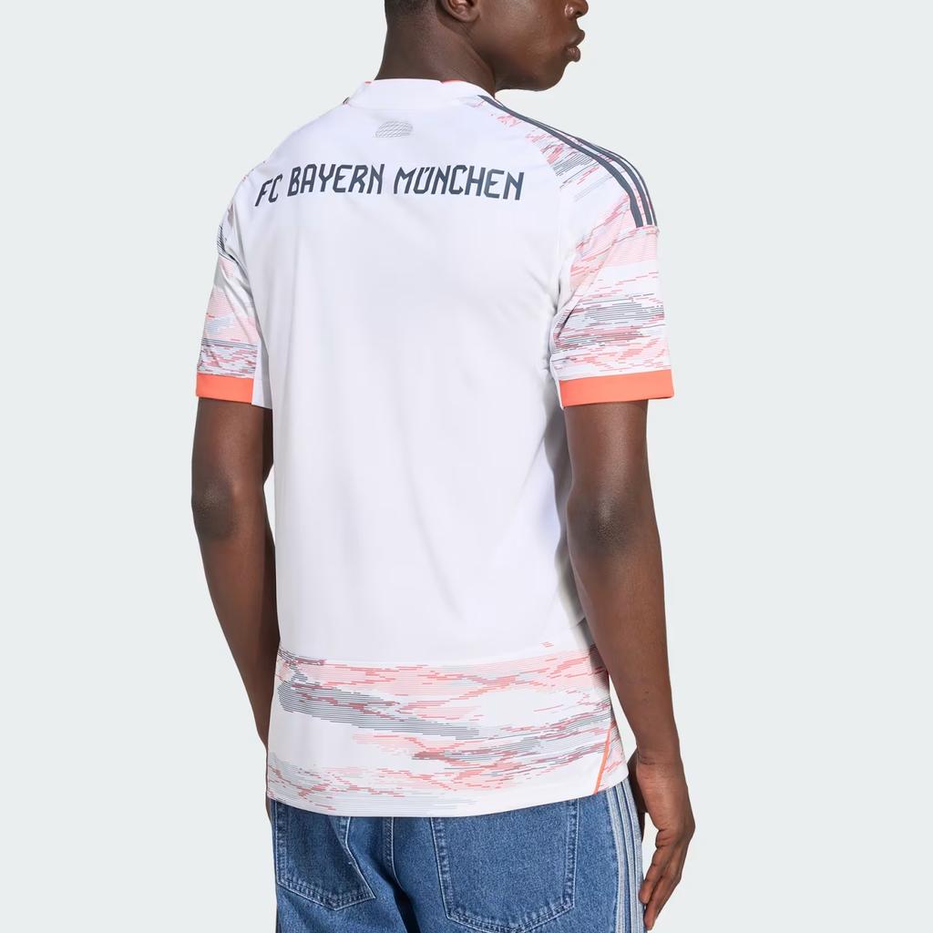 adidas FC Bayern 25/26 Away AEROREADY Comfortable Versatile Short Sleeve Football Shirt Men Tops White JJ2143