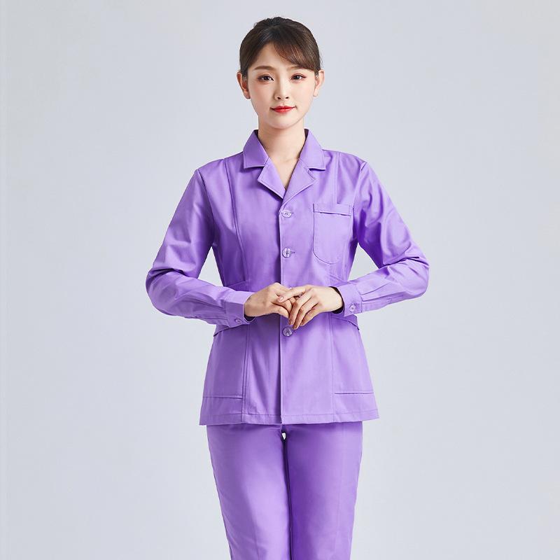 Women's Short Sleeve & Long Sleeve Dark Green Nurse Uniform Set