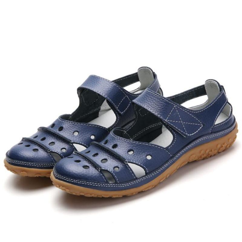 Women Sandals New Spring Summer Flat Hollow Out Ladies Shoes Buckle Solid Color Women's Sandals Beach Shoes