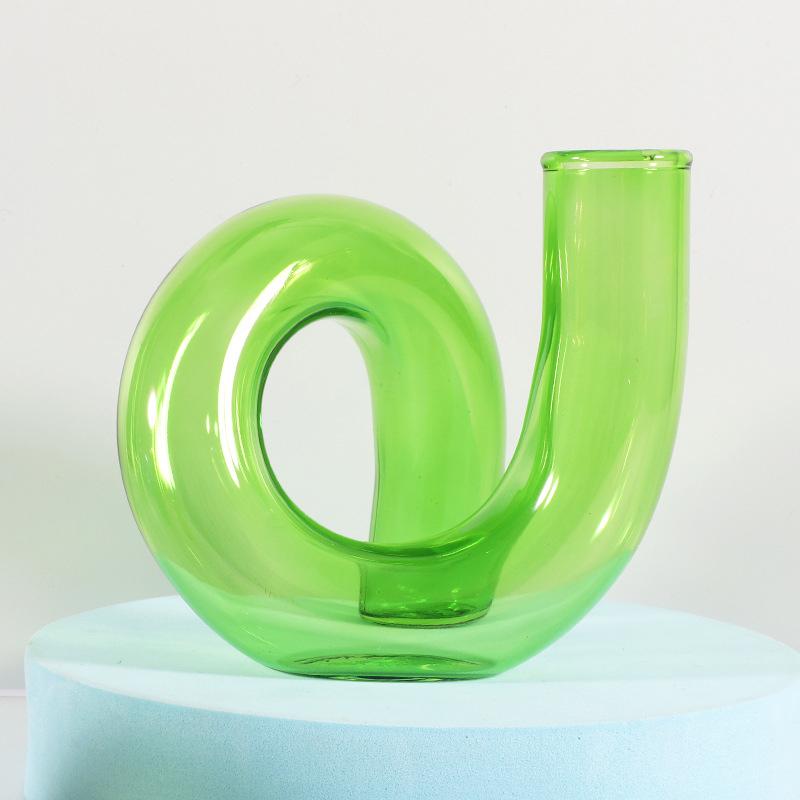 Домашний декор, способный декор, ваза, подсвечник, стеклянный подсвечник, свадебное украшение, европейский кислотные зеленого