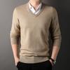 Men S Winter Thick V Neck Long Sleeve Pullover Knit Sweater
