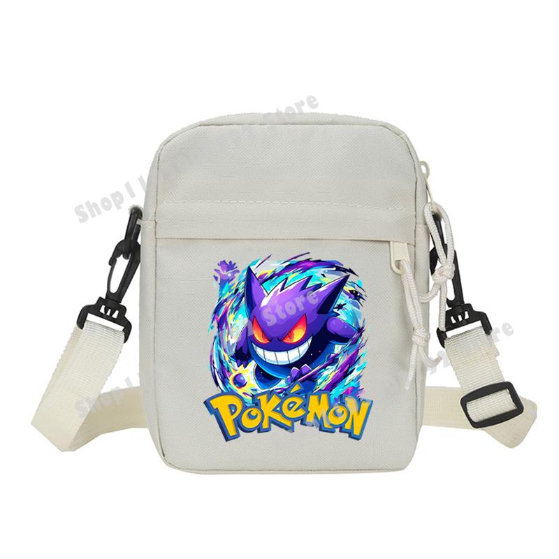 Pokemons Pikachu Shoulder Bag Small Crossbody Satchel Anime Gengar Casual Messenger Sling Bag Men Sports Pouch Boy Birthday Gift
