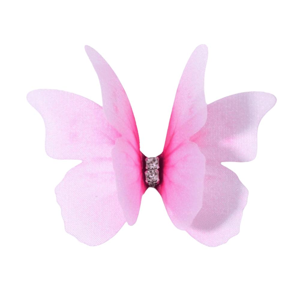 

50Pcs 3D Organza Fabric Butterfly Appliques Double-layer Translucent Simulation Mesh Butterfly Patch Jelly Color