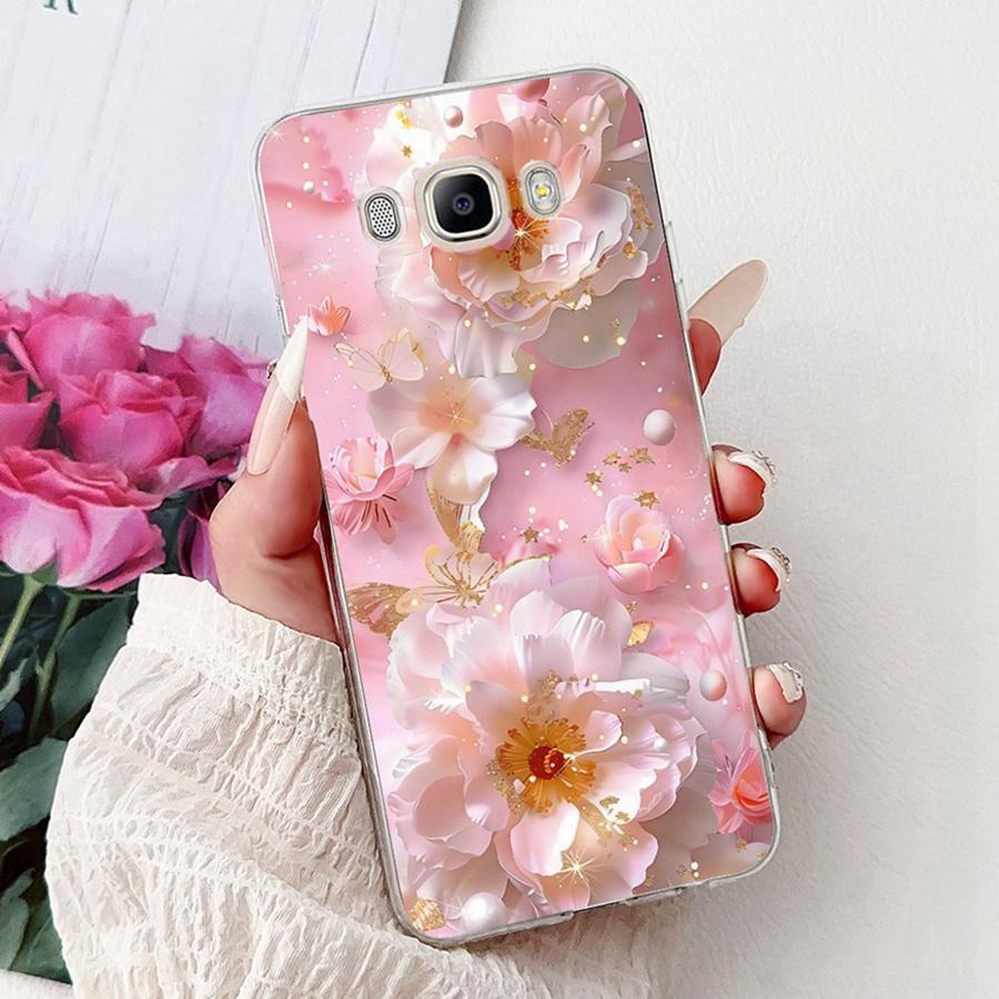 For Samsung J3 J5 J7 2016 Phone Case Back Cover Cute flower Painted TPU Cases For Samsung GalaxyJ5 2016 J510F Soft Fundas