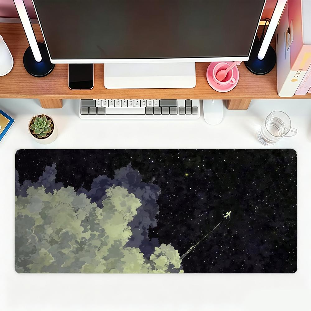 Moonlight Cloud Scenery Xxl Desk Mat Dark Sky Landscape Waterproof Rubber Office Mousepad