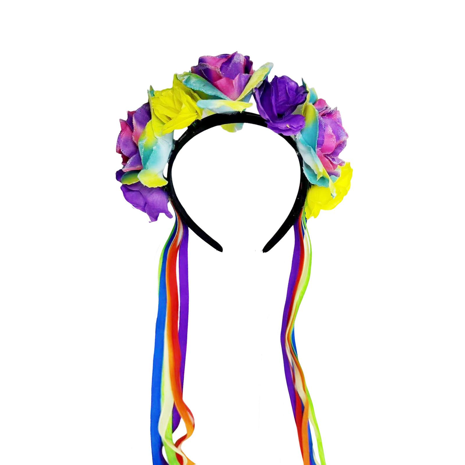 Party Hair Accessory Shiny Cosplay Hair Hoop Festival Headband Comfortable Streamer Headband For Parades Carnival Cosplay