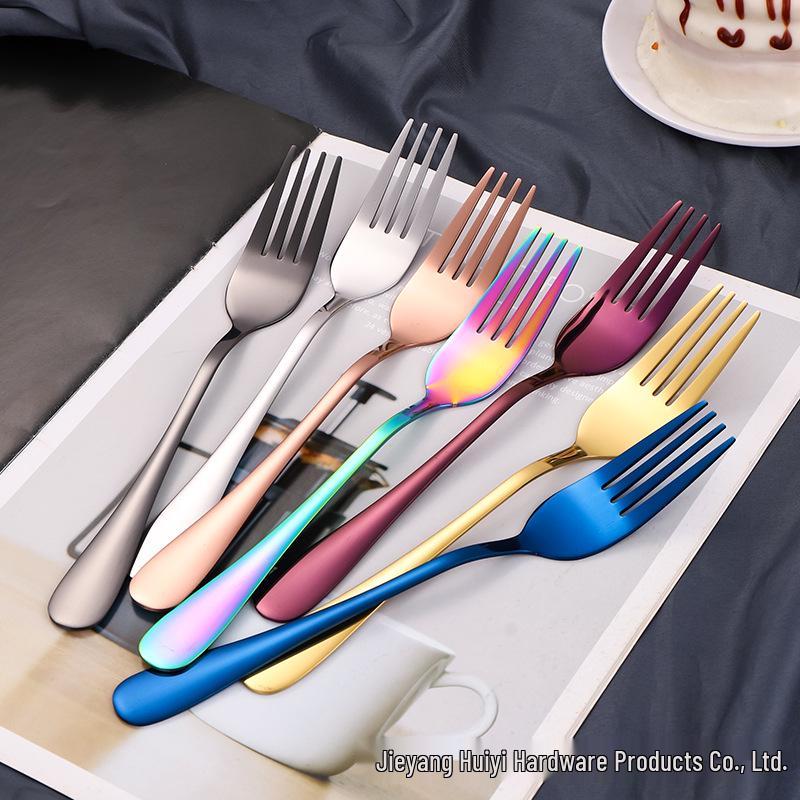 1010 Stainless Steel Western Cutlery Set: Thickened Knife, Fork, Spoon for Hotel & Home, Available In 4 or 24 Pieces