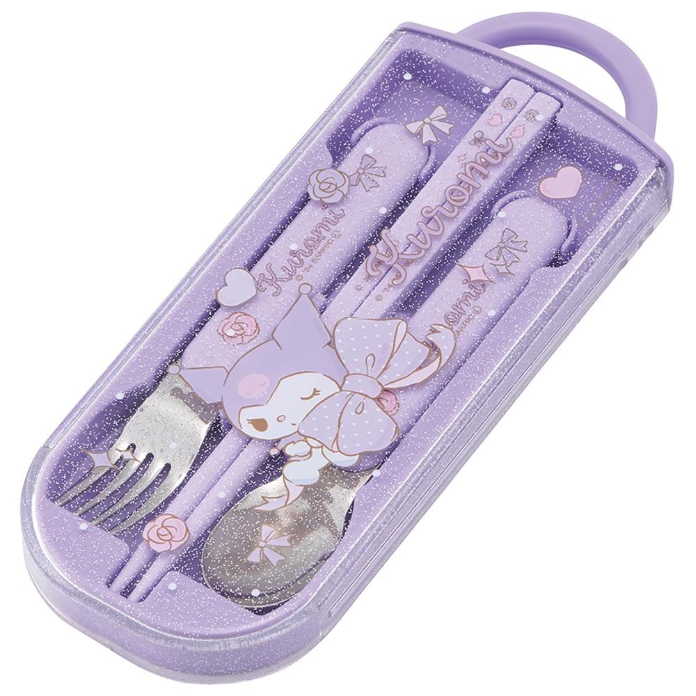 Skater Cutlery Set for Children's Lunch Box Chopsticks Spoon Fork Made in Japan Sliding Name Sticker Included Antibacterial Trio Sanrio TACC2AG-A