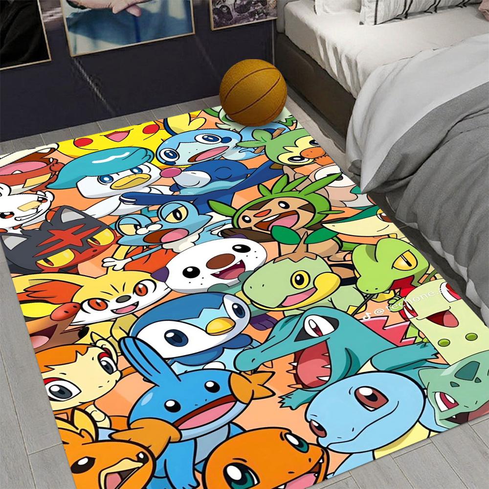 MINISO Pokemon Theme Carpet for Living Room Decor Man's Cave Boy's Bedroom Leisure Sofa Mat Welcome Rug Kid's Favorite Gifts