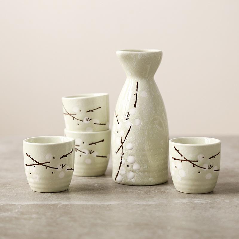 Japanese Ceramic Sake Pot Cups Set Household Restaurant Creative Hand-painted Wine Pot Bar Wine Set Flagon Gift 2025 New