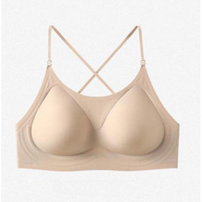 Seamless Fragrance Foundation Halter Beauty Back Bra, Thin Strap Three-Way Wear Large Open Back Women Lingerie