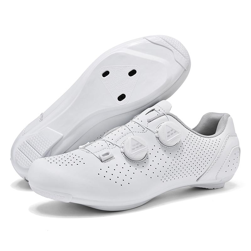 Professial Racing Cycling Sports Shoes Men Road Cycling Shoes Lightweight Breathable SPD Lock Shoes Unisex Cycling Shoes White 37 белый