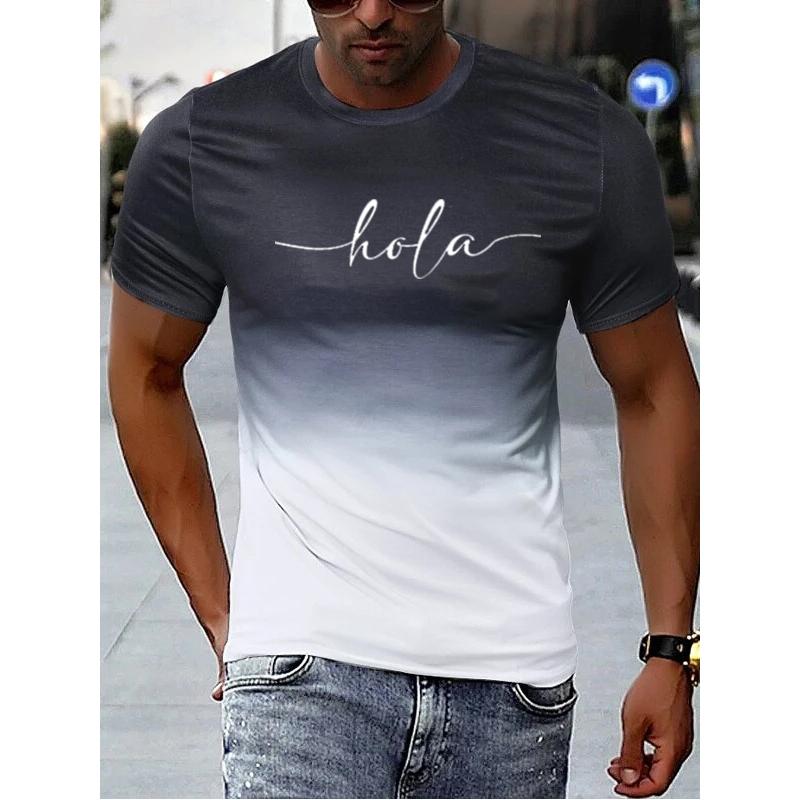 Hip Hop Fashion Letter 3d Printed Men's T-Shirt Creative Harajuku Short Sleeve Top Casual O Neck Sports Quick Drying Clothing