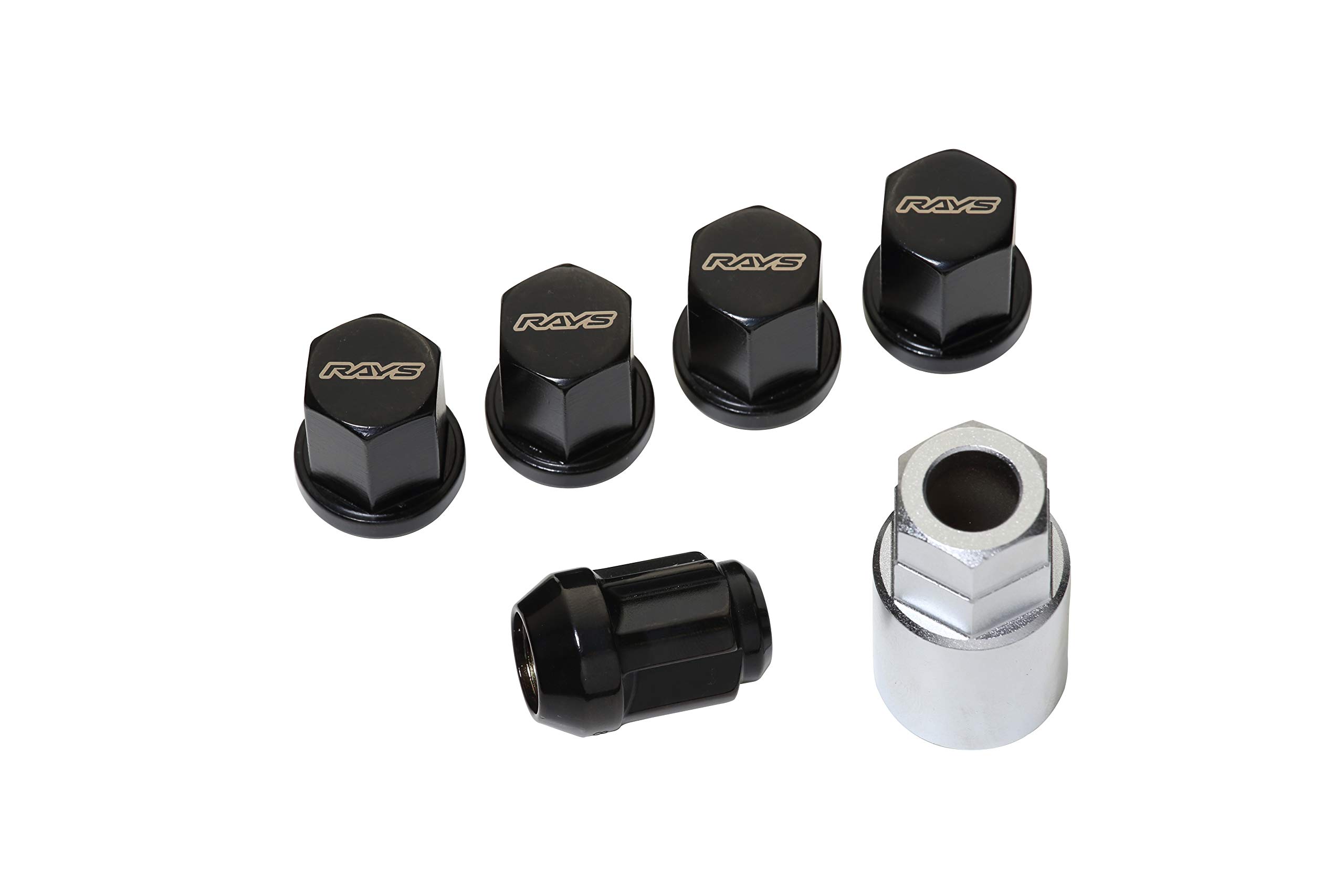 

RAYS 19HEX Lock Nut Set for M14 x 31mm Overall 74081000002BK & 5H, 1.5, Length, Black, чёрный