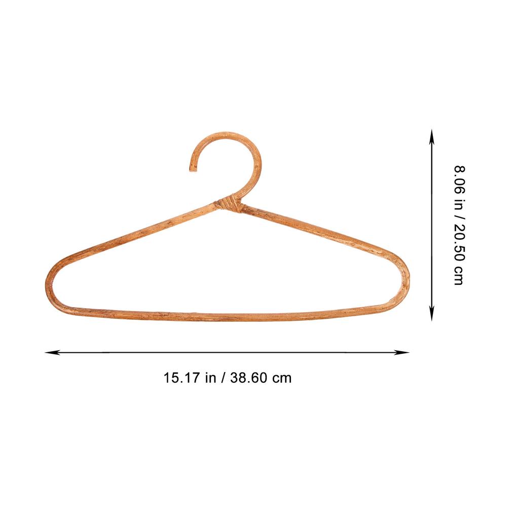 Gruccia in Rattan di Legno Fatta a Mano in Fibra Naturale Resistente alla Deformazione Gancio Singolo per Armadio Guardaroba Vestito Cappotto